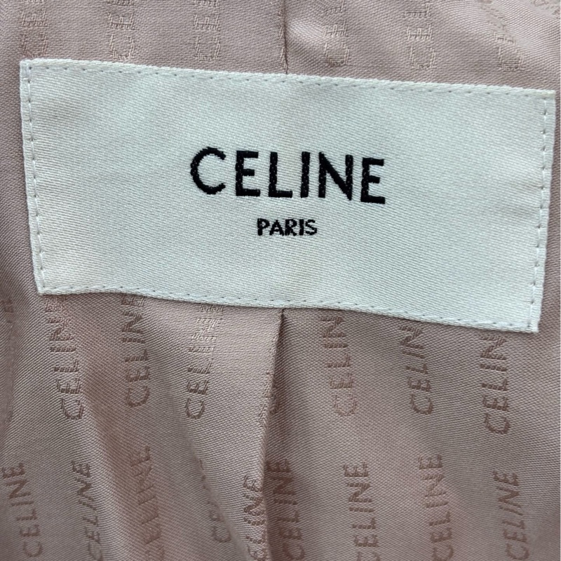 CELINE賽琳 粉紅色小香風短外套 40碼 重工編織 金色羈扣 粉紫色-2