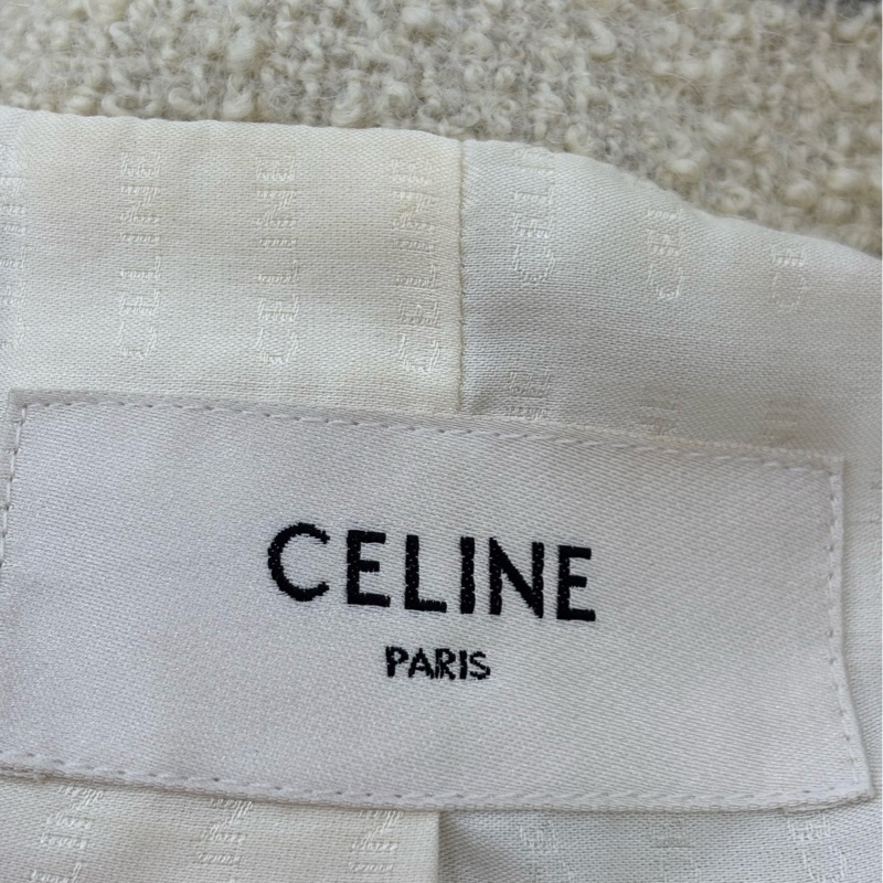 Celine賽琳 米白色條紋金色排扣外套短外套38碼-2