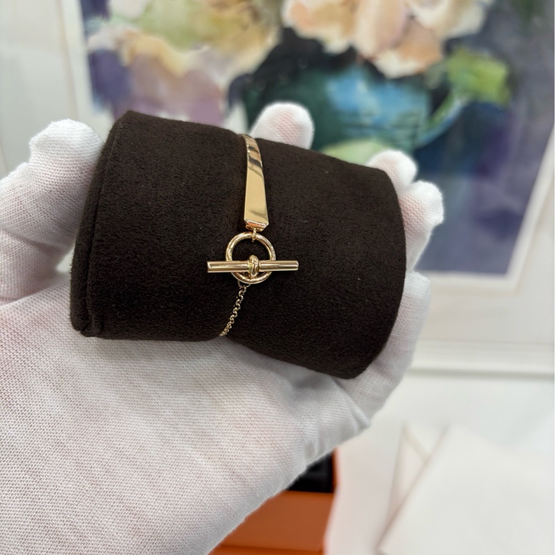 Hermes愛馬仕Clou de forge18K金 手鐲XS，26年4月證書 全新-1