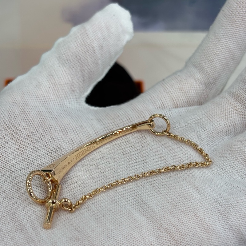 Hermes愛馬仕Clou de forge18K金 手鐲XS，26年4月證書 全新-4