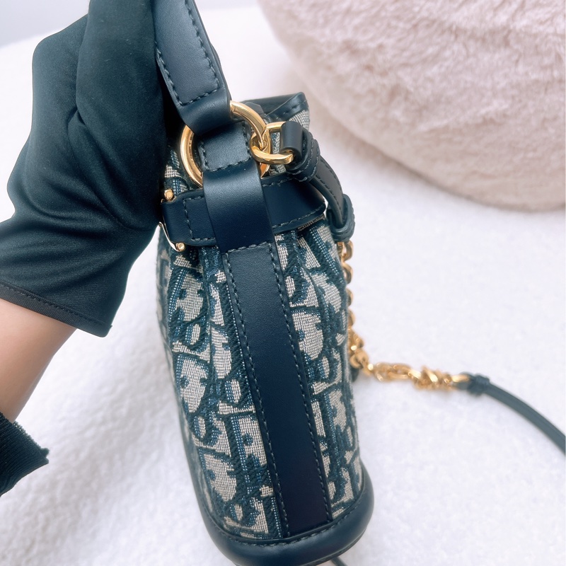 Dior c’est bucket 藍色老花水桶小號-5