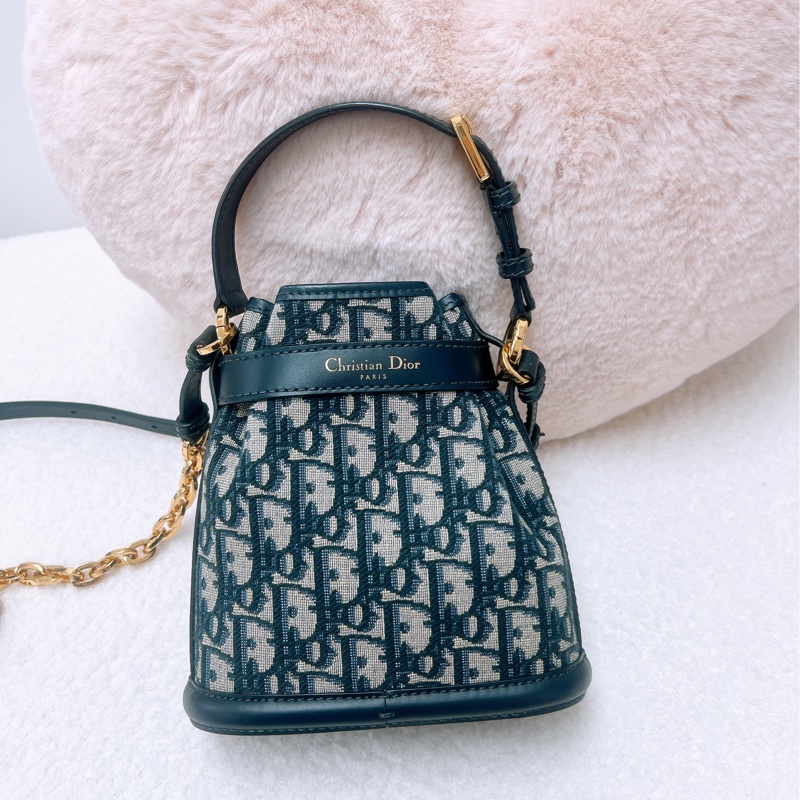 Dior c’est bucket 藍色老花水桶小號-6
