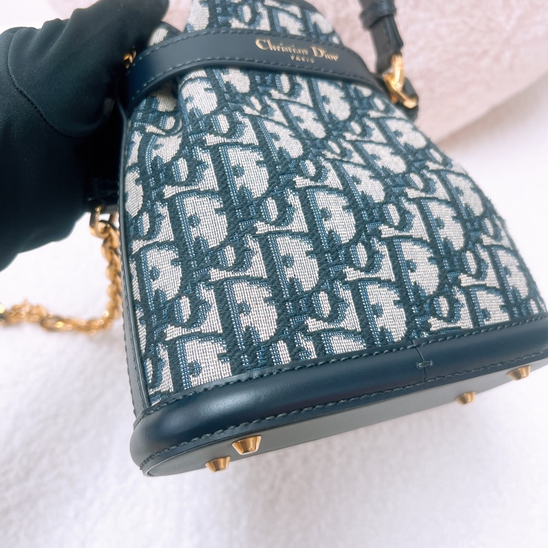Dior c’est bucket 藍色老花水桶小號-7