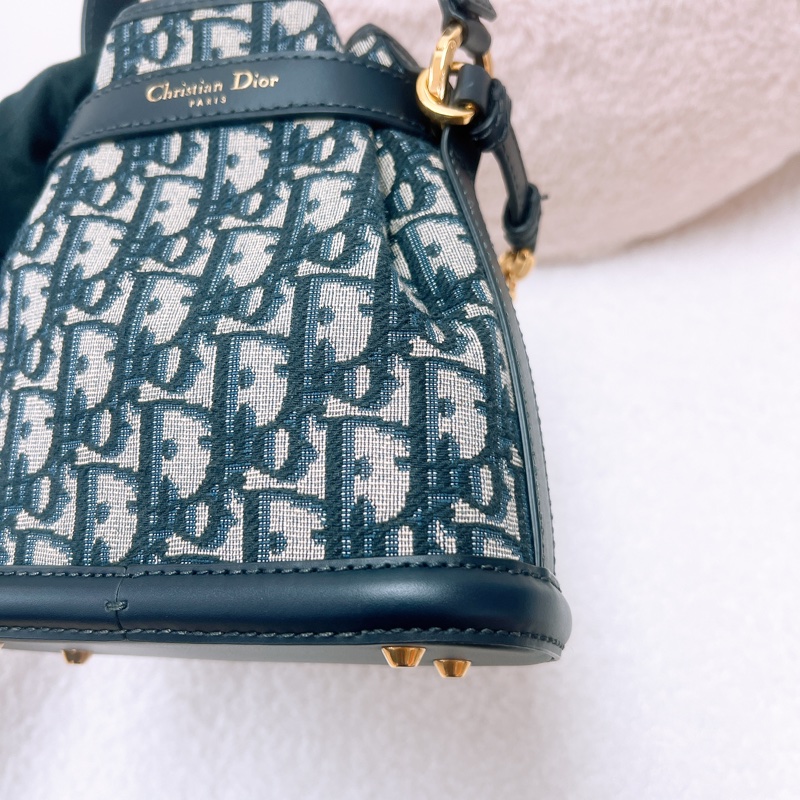 Dior c’est bucket 藍色老花水桶小號-8