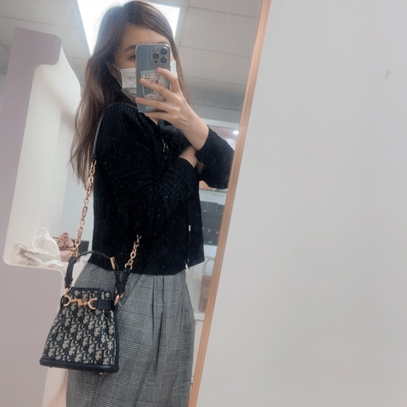 Dior c’est bucket 藍色老花水桶小號-12