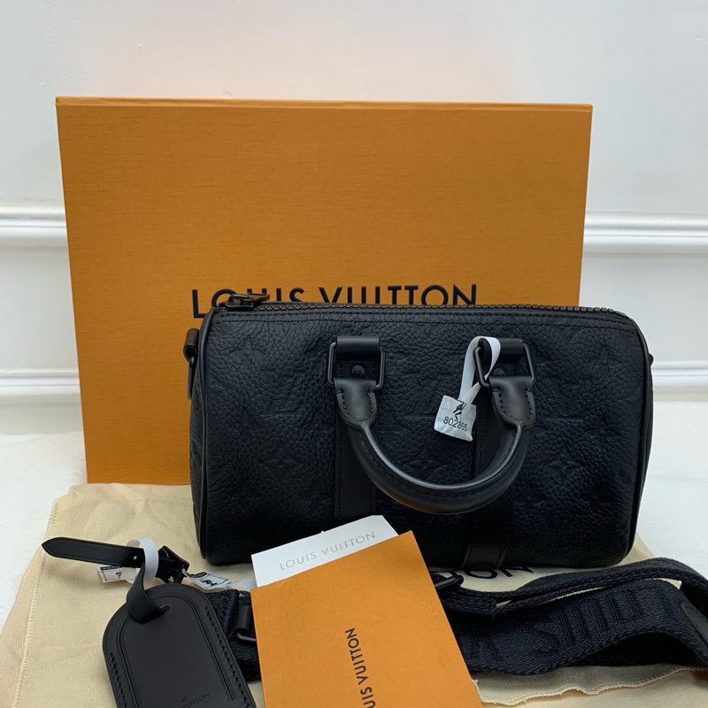 Full set超新淨✨LV Keepall 25 黑色壓紋-0