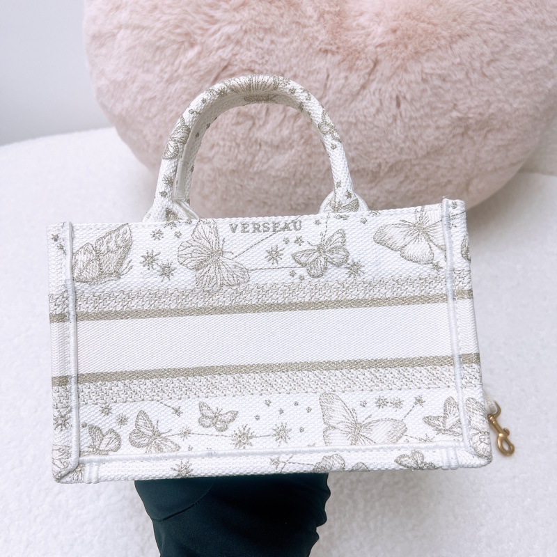Dior book 金色蝴蝶刺繡迷你托特-6