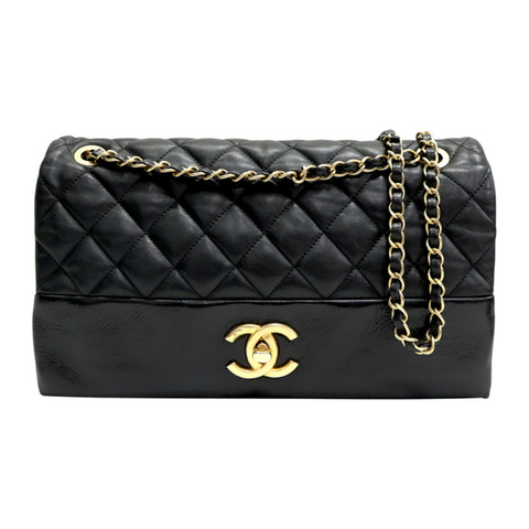 黑色 菱格紋 牛皮 Elegance Flap 手提包 A66414【CHANEL 香奈兒】 A66414