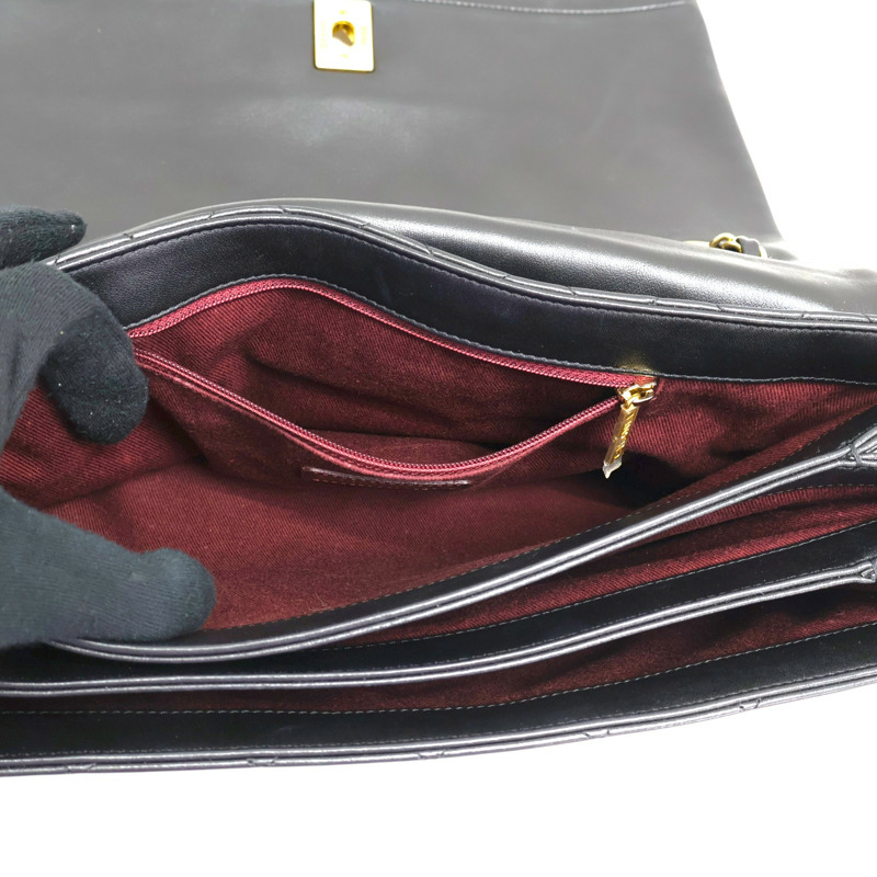 黑色 菱格紋 牛皮 Elegance Flap 手提包 A66414【CHANEL 香奈兒】 A66414-4