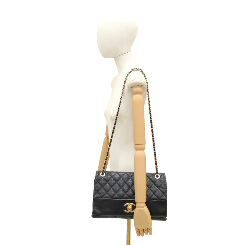 黑色 菱格紋 牛皮 Elegance Flap 手提包 A66414【CHANEL 香奈兒】 A66414-9