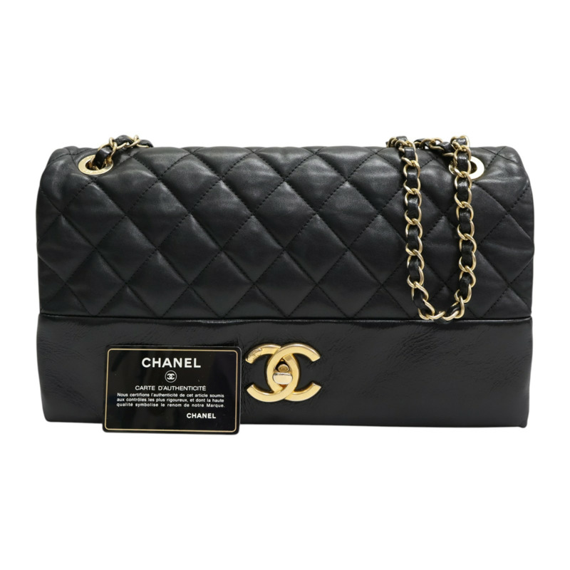 黑色 菱格紋 牛皮 Elegance Flap 手提包 A66414【CHANEL 香奈兒】 A66414-10