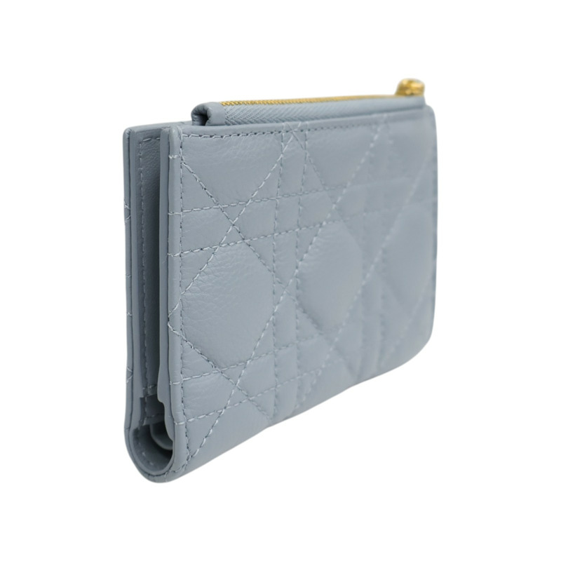 藍色 羊皮 Dior Caro Dahlia 扣式短夾 S5173【Dior 迪奧 】 S5173-1