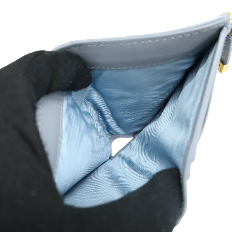 藍色 羊皮 Dior Caro Dahlia 扣式短夾 S5173【Dior 迪奧 】 S5173-3