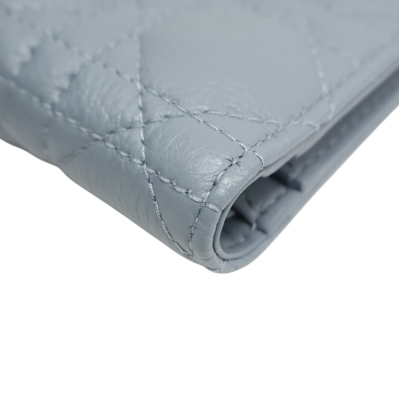 藍色 羊皮 Dior Caro Dahlia 扣式短夾 S5173【Dior 迪奧 】 S5173-11