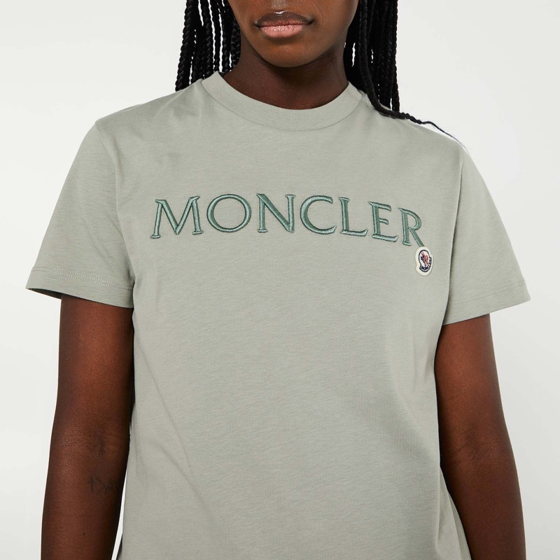 Moncler橄欖綠刺繡T恤-1