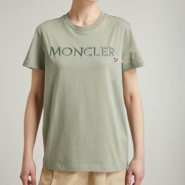 Moncler橄欖綠刺繡T恤-3