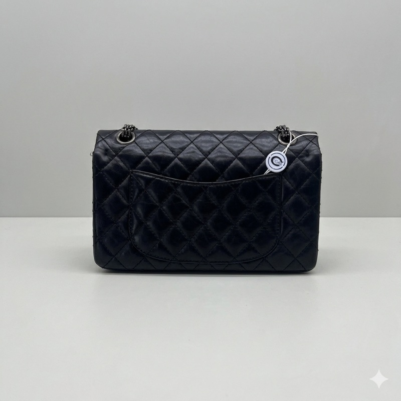 Chanel/香奈兒2.55 黑銀小號鏈條包 21開 尺寸：20*15.5*6-1