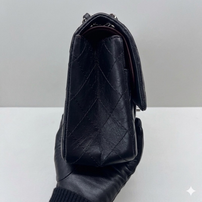 Chanel/香奈兒2.55 黑銀小號鏈條包 21開 尺寸：20*15.5*6-4