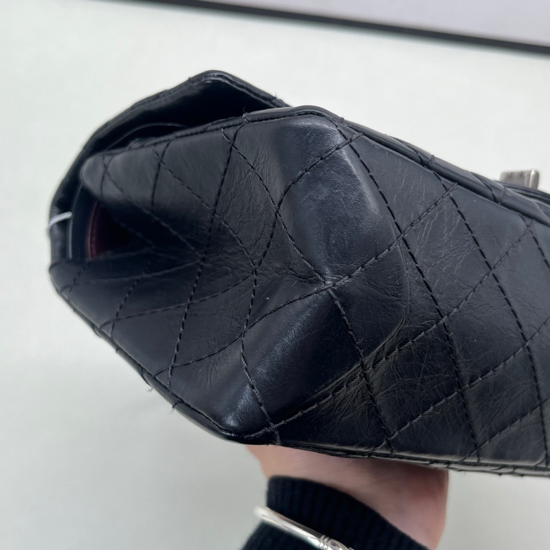 Chanel/香奈兒2.55 黑銀小號鏈條包 21開 尺寸：20*15.5*6-6