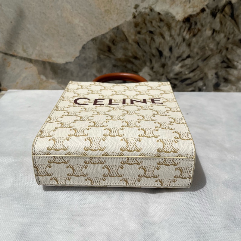 Celine 白色P V C凱旋門小號琴譜包-4