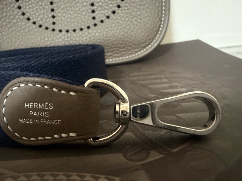 Hermès Mini Evelyne TPM Etoupe 大象灰 銀扣｜2024購入 附購證-5