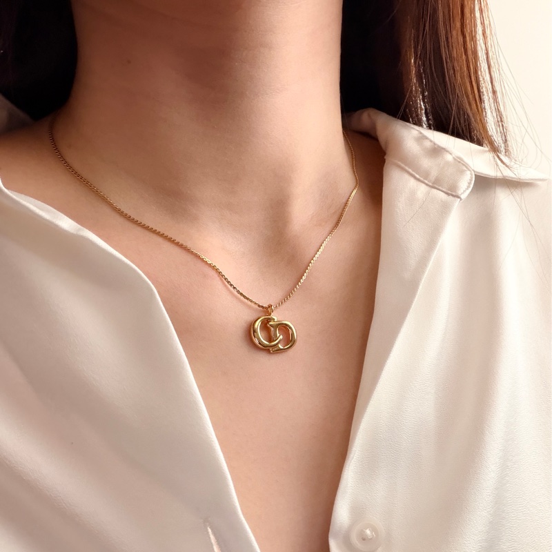 Christian Dior 迪奧 CD 鍍金項鏈 頸鍊-14