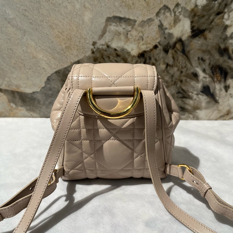 Dior淡米色羊皮Caro 後背包-3