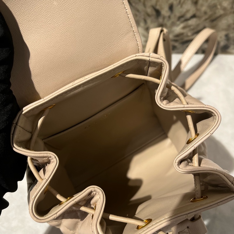 Dior淡米色羊皮Caro 後背包-7