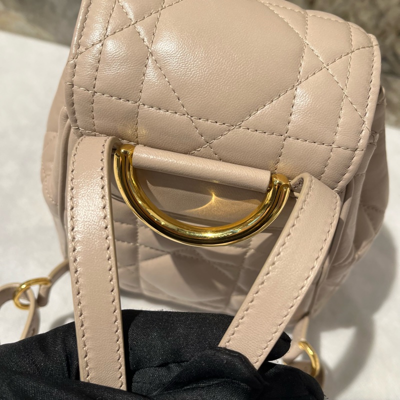 Dior淡米色羊皮Caro 後背包-8