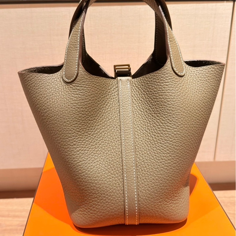 HERMES 菜籃子18 K刻大象灰-1