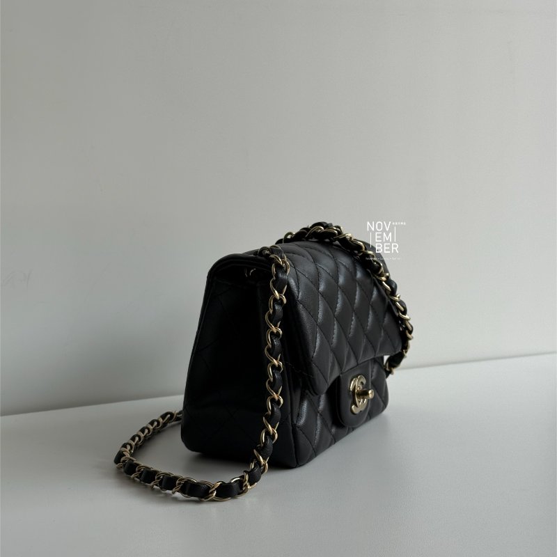 98新🖤 全配有購證🙌🏻 Chanel 香奈兒 方胖 黑色金釦-1