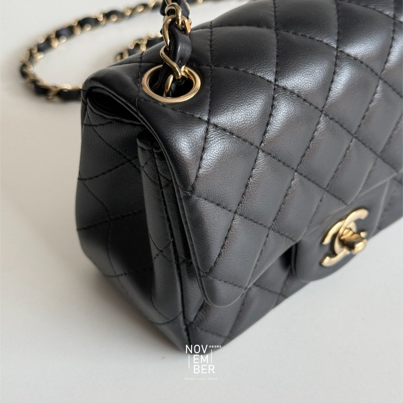 98新🖤 全配有購證🙌🏻 Chanel 香奈兒 方胖 黑色金釦-2