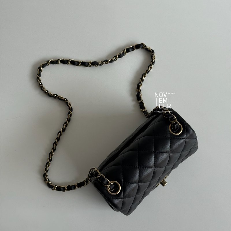 98新🖤 全配有購證🙌🏻 Chanel 香奈兒 方胖 黑色金釦-3