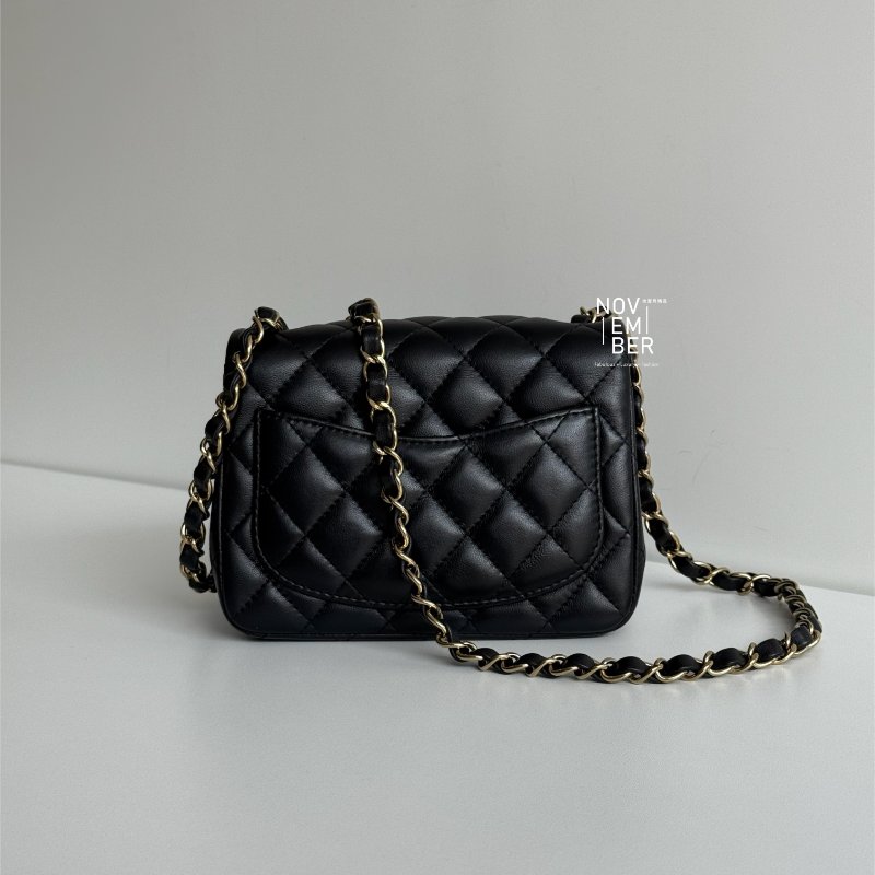 98新🖤 全配有購證🙌🏻 Chanel 香奈兒 方胖 黑色金釦-5