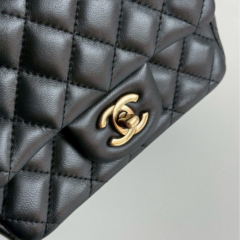 98新🖤 全配有購證🙌🏻 Chanel 香奈兒 方胖 黑色金釦-7