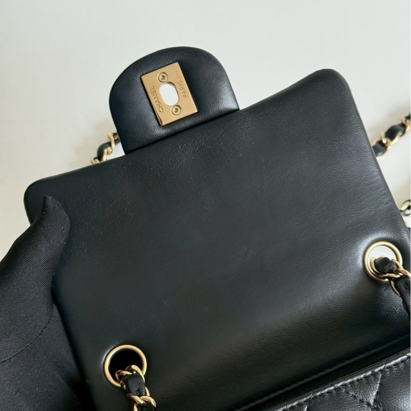 98新🖤 全配有購證🙌🏻 Chanel 香奈兒 方胖 黑色金釦-9