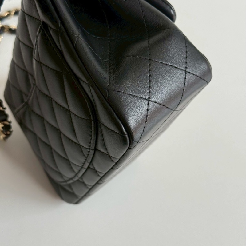 98新🖤 全配有購證🙌🏻 Chanel 香奈兒 方胖 黑色金釦-10