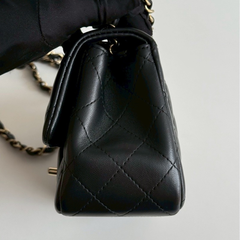 98新🖤 全配有購證🙌🏻 Chanel 香奈兒 方胖 黑色金釦-12