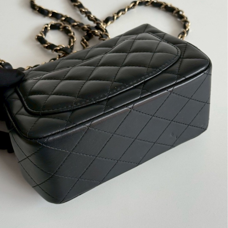 98新🖤 全配有購證🙌🏻 Chanel 香奈兒 方胖 黑色金釦-14