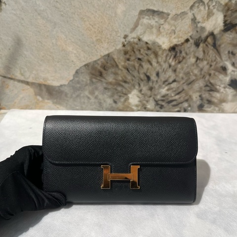 Hermes 黑 Epson 牛皮金釦Constance To Go