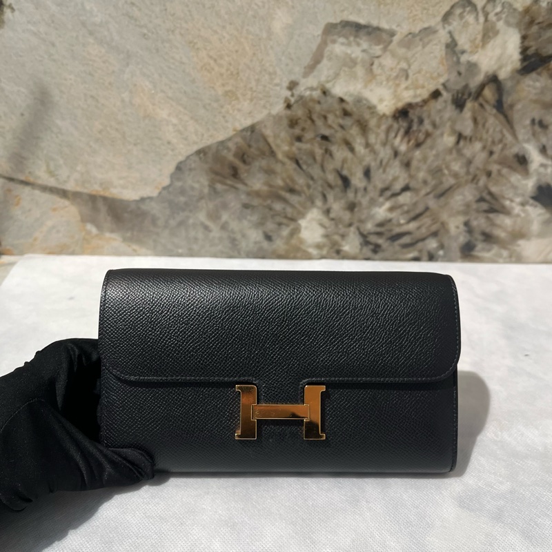 Hermes 黑 Epson 牛皮金釦Constance To Go-0