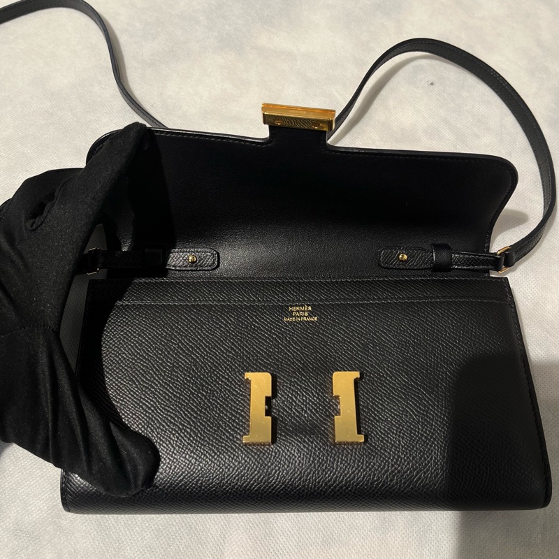 Hermes 黑 Epson 牛皮金釦Constance To Go-7
