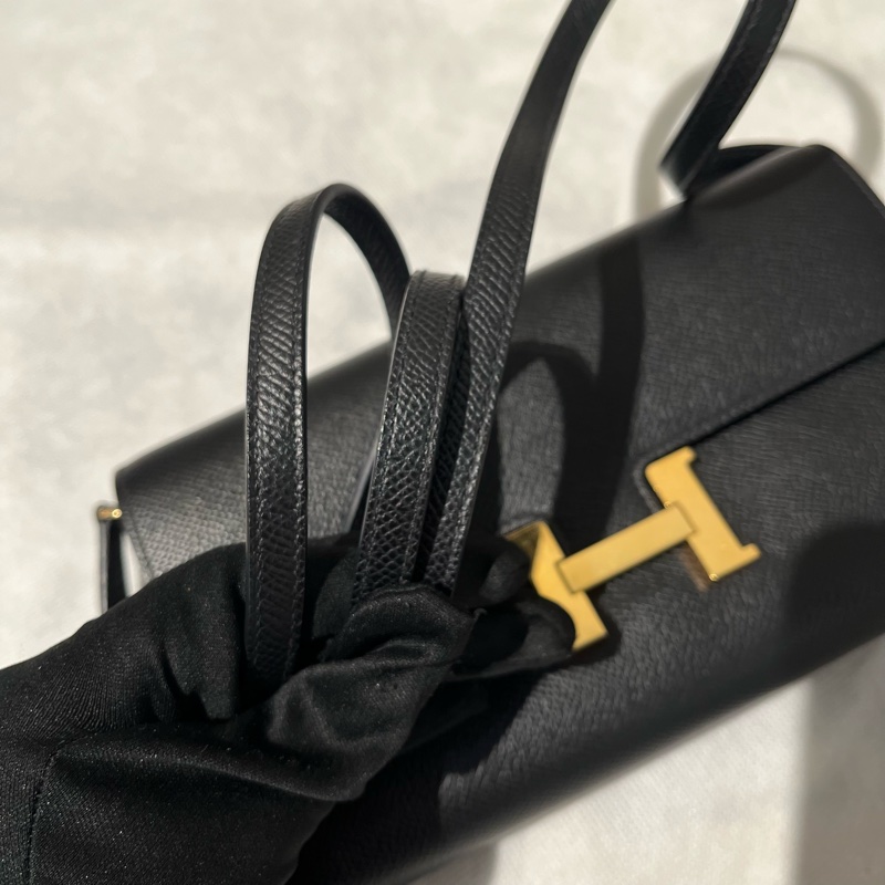 Hermes 黑 Epson 牛皮金釦Constance To Go-8