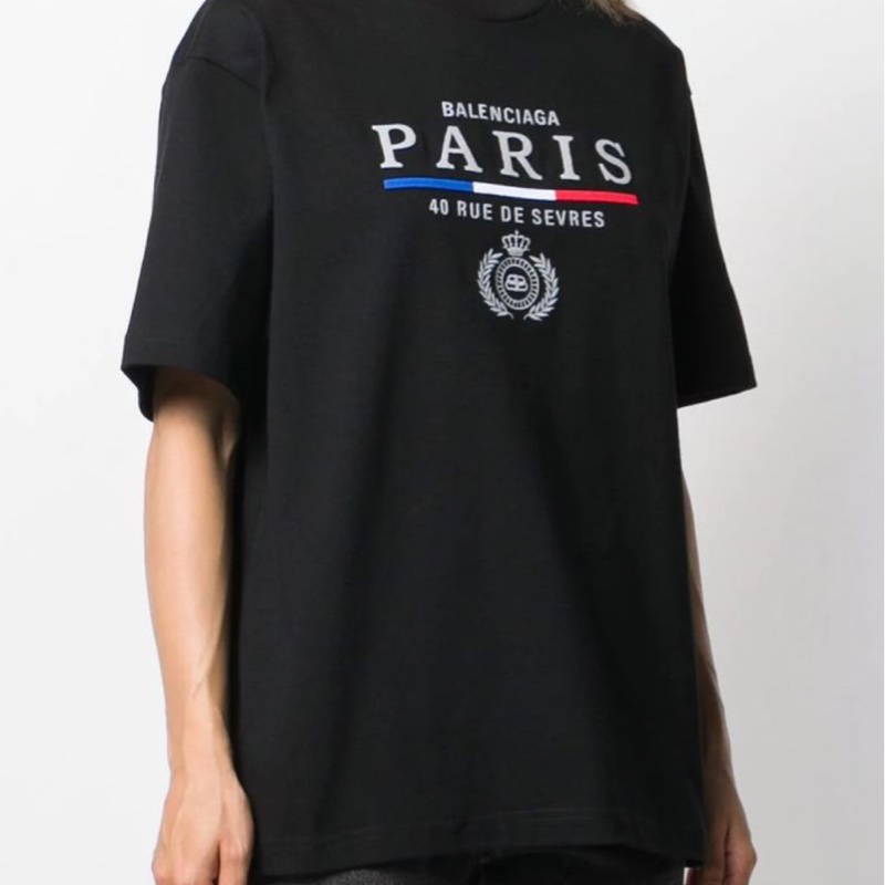 Balenciaga黑色PARIS T恤-1
