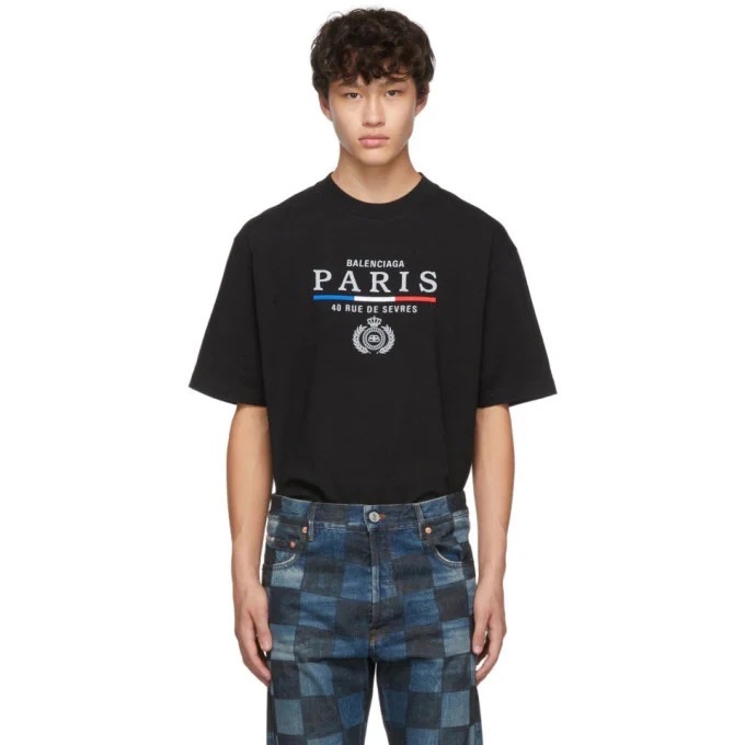 Balenciaga黑色PARIS T恤-2