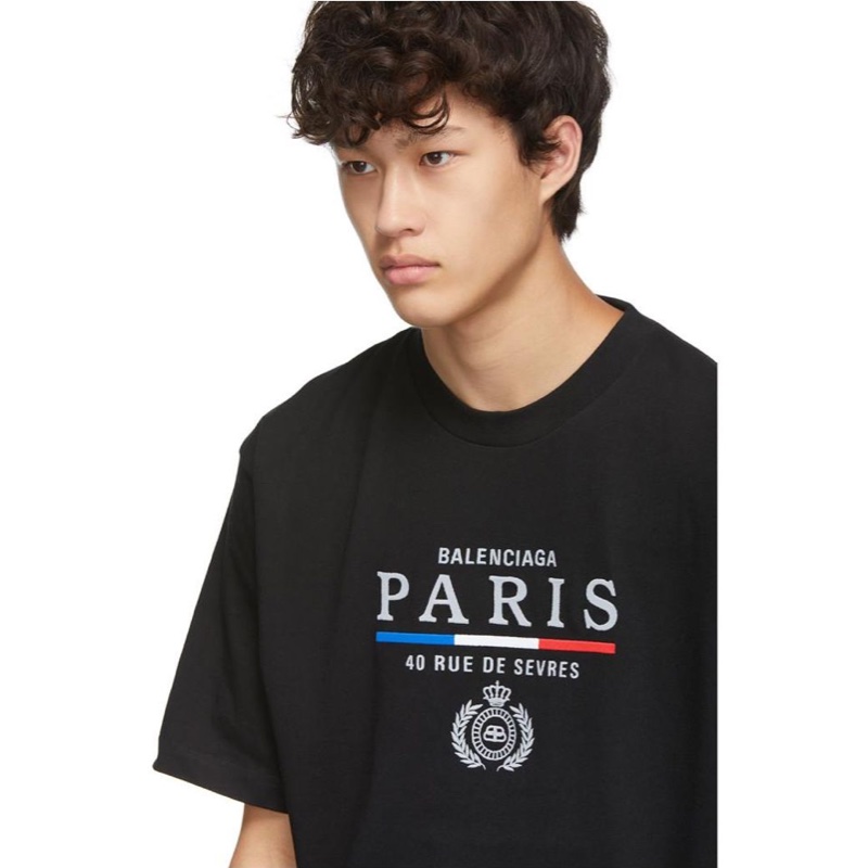 Balenciaga黑色PARIS T恤-3
