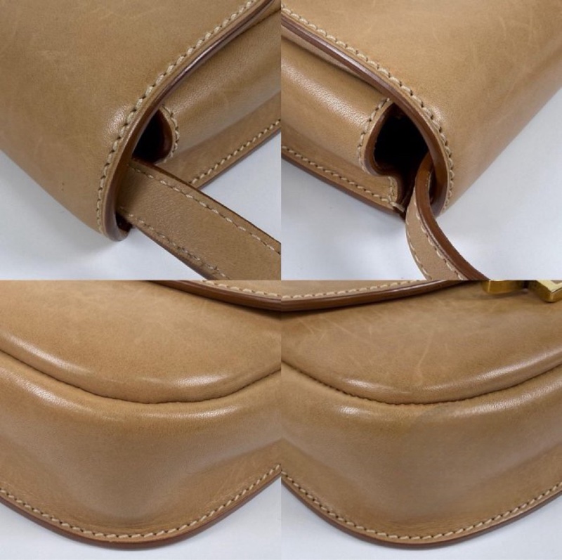 SAINT LAURENT 619740金釦奶茶色KAIA馬鞍斜背包-8