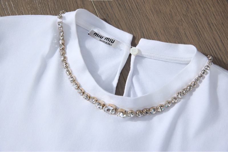 MiuMiu白色水鑽短款上衣-3