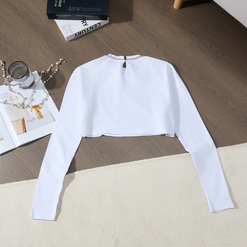 MiuMiu白色水鑽短款上衣-7