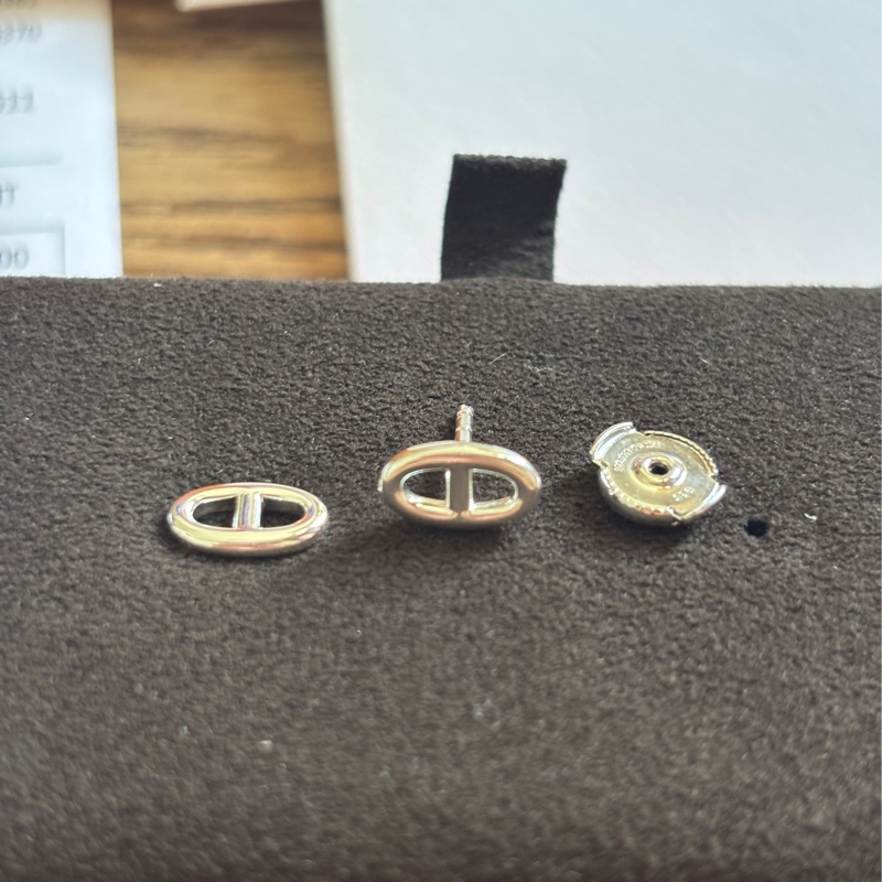 Hermes 愛馬仕 925純銀 Faramdole 豬鼻子 針式耳環-4